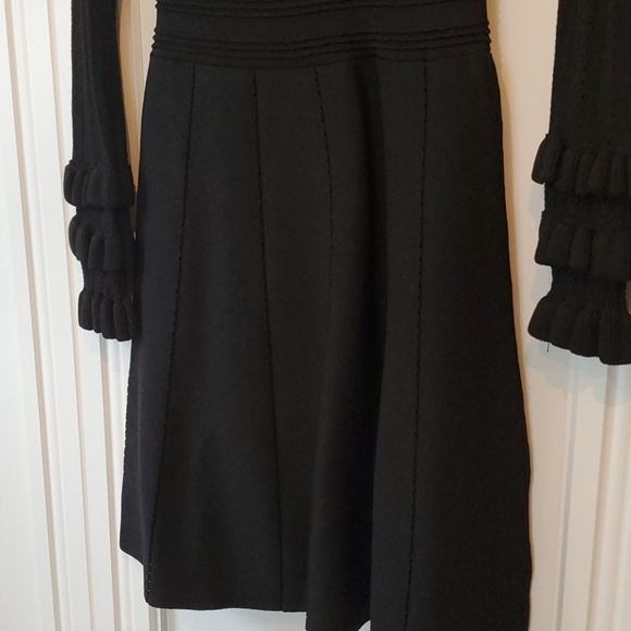 Zara Knit Long Skeevss A-line Black Dress Medim NEW WITH TAGS - Picture 4 of 9